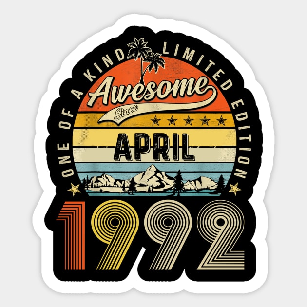 Awesome Since April 1992 Vintage 31st Birthday Sticker by Mhoon 